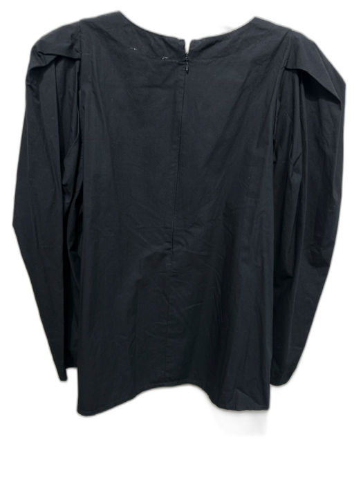 Mille Resort & Travel Size S Black Cotton 3/4 Sleeve Puff Shoulder Back Zip Top Black / S