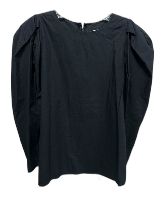 Mille Resort & Travel Size S Black Cotton 3/4 Sleeve Puff Shoulder Back Zip Top Black / S