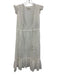 Palmacea Size S White Cotton Eyelet Ruffle Cap Sleeve Cover-Up Robe Dress White / S