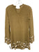 Antonio Melani Size XS Tan Cotton Open Knit Seashell Long Flare Sleeve Dress Tan / XS