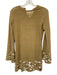 Antonio Melani Size XS Tan Cotton Open Knit Seashell Long Flare Sleeve Dress Tan / XS