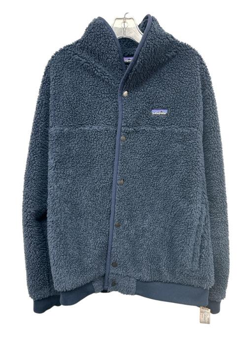 Patagonia Size L Navy Synthetic fleece Button Snap Men's Jacket Navy / L
