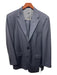 Hickey Freeman Gray Wood Striped notched 2 Button Men's Suit 42