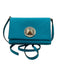 Kate Spade Blue Grained Leather Silver Hardware Crossbody Rectangle Bag Blue / S