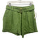Vince Size 4 Green Cotton & Linen High Rise Pleated Shorts Green / 4