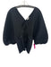 A.L.C. Size 6 Black Polyester Accordion Pleats Tie Front 1/2 Dolman Sleeve Top Black / 6