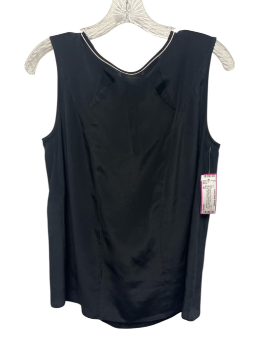 Marni Size 40 Black & Cream White Acetate & Silk Sleeveless Contrast Piping Top Black & Cream White / 40