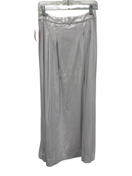 By Anthropologie Size 4 White Polyester Blend Fully Sequined Pleat Detail Skirt White / 4