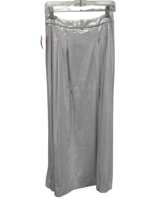 By Anthropologie Size 4 White Polyester Blend Fully Sequined Pleat Detail Skirt White / 4