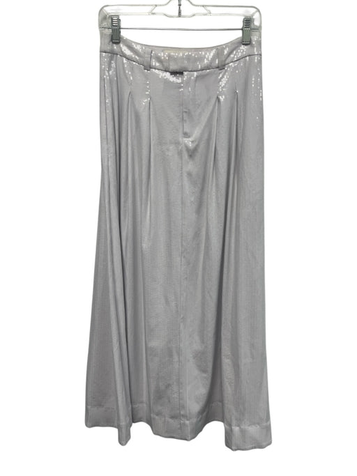 By Anthropologie Size 4 White Polyester Blend Fully Sequined Pleat Detail Skirt White / 4
