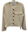Tanya Taylor Size L Cream White & Brown Cotton Blend Boucle Breast Pocket Jacket Cream White & Brown / L