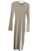AYR Size Small Cream Nylon Blend Ribbed Knit Long Sleeve Round Neck Dress Cream / Small
