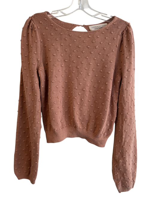 saltwater LUXE Size Small Mocha Cotton Blend Knubby back out Long Sleeve Top Mocha / Small