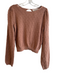 saltwater LUXE Size Small Mocha Cotton Blend Knubby back out Long Sleeve Top Mocha / Small