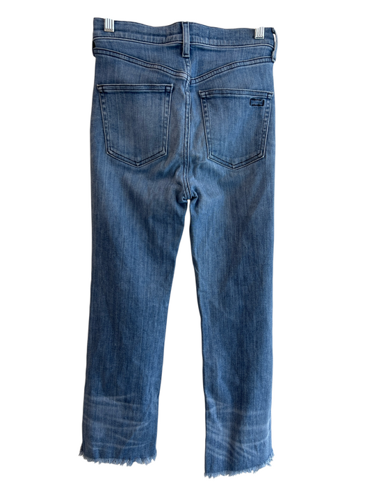 AYR Size 25 Light Wash Cotton Blend 5 Pocket Zip Fly Raw Hem Striahgt leg Jeans Light Wash / 25