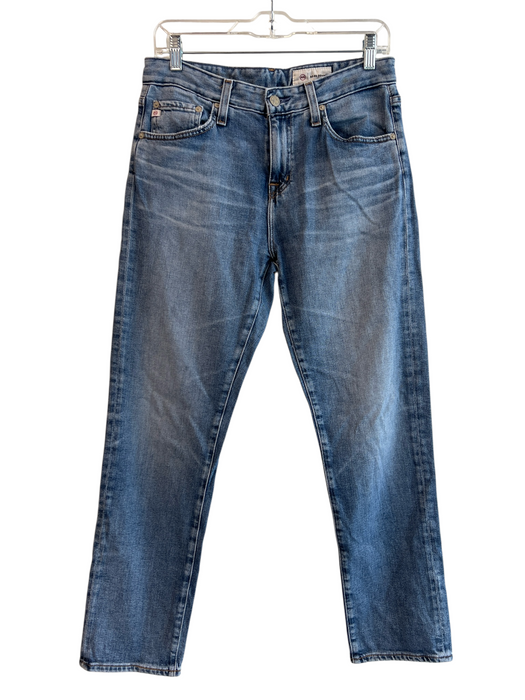 AG Size 26 Light Med Wash Cotton Blend Zip Fly 5 Pocket Straight Leg Jeans Light Med Wash / 26