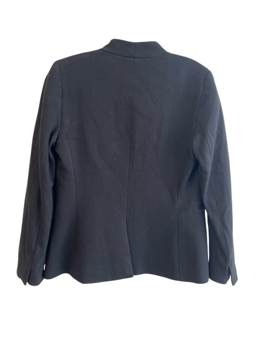 J Crew Size 2 Black Viscose Blend Open Front No Collar Blazer Black / 2
