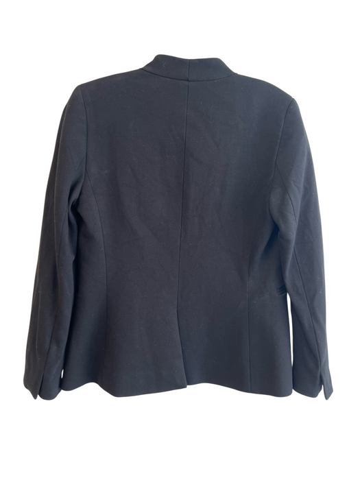J Crew Size 2 Black Viscose Blend Open Front No Collar Blazer Black / 2