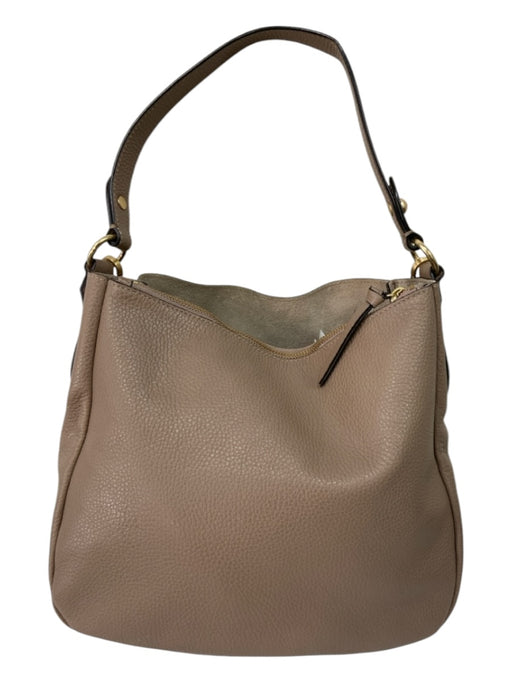 Annabel Ingal Taupe Brown Pebbled Leather Gold hardware Crossbody Zip Bag Taupe Brown / M