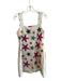 Queen of Sparkles Size S Cream & Multi Cotton Scallop Detail Sleeveless Dress Cream & Multi / S