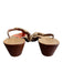 Mystique Shoe Size 9 Brown Leather Flip Flop Rhinestone Detail Wedge Shoes Brown / 9