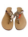 Mystique Shoe Size 9 Brown Leather Flip Flop Rhinestone Detail Wedge Shoes Brown / 9