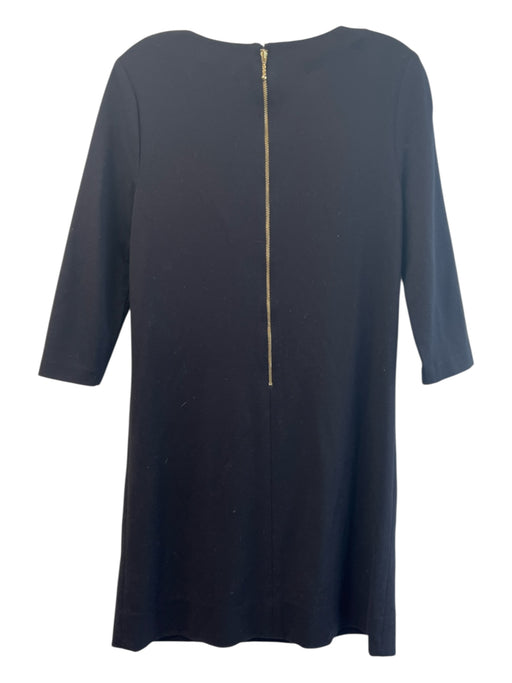 Kate Spade Size 6 Black Viscose Back Zip 3/4 Sleeve Wide Neck Dress Black / 6