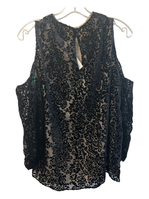 Alice & Olivia Size Medium Black Viscose Blend Sleeveless Velvet Overlay Top Black / Medium