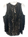 Alice & Olivia Size Medium Black Viscose Blend Sleeveless Velvet Overlay Top Black / Medium