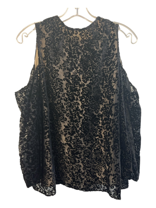 Alice & Olivia Size Medium Black Viscose Blend Sleeveless Velvet Overlay Top Black / Medium