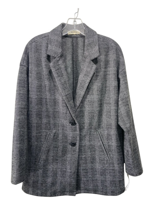 Madewell Size S Gray & Black Poly Blend Plaid Blazer 2 Button Jacket Gray & Black / S