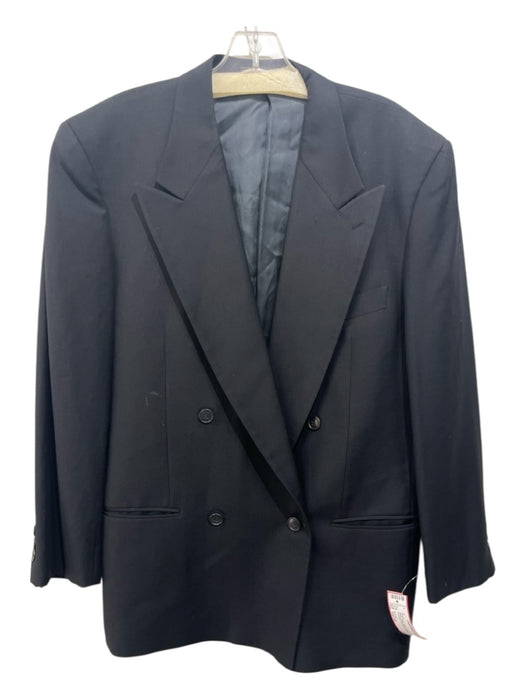 Armani Black Wool Blend Solid Double Breasted Men's Blazer Est 42