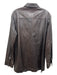 Theory Size M Brown Leather Solid Pleats Zip Up Men's Long Sleeve Shirt M