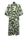 CROSBY by Mollie Burch Size Medium Green & White Polyester V Neck Tiered Dress Green & White / Medium