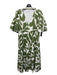 CROSBY by Mollie Burch Size Medium Green & White Polyester V Neck Tiered Dress Green & White / Medium