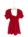 Sofia Size S Red Rouched Balloon Sleeve Mini Square Neck Dress Red / S