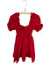 Sofia Size S Red Rouched Balloon Sleeve Mini Square Neck Dress Red / S