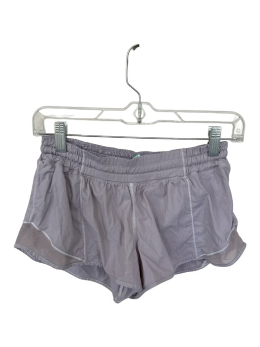Lululemon Size 8 Grey Polyester Side Zip Mesh Detail Athletic Shorts Grey / 8