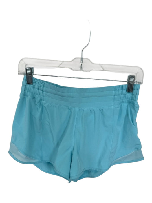 Lululemon Size 8 Blue Polyester Blend Mesh Detail Drawstring Side Zip Shorts Blue / 8