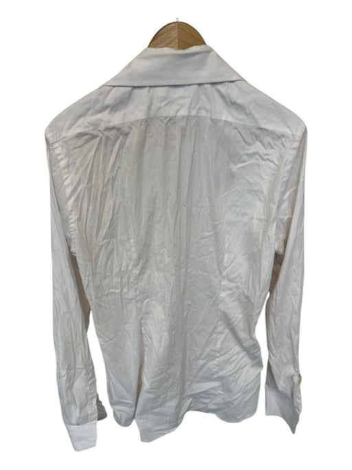 Prada Size 15 3/4 White Cotton Blend Solid Button Down Men's Shirt 15 3/4