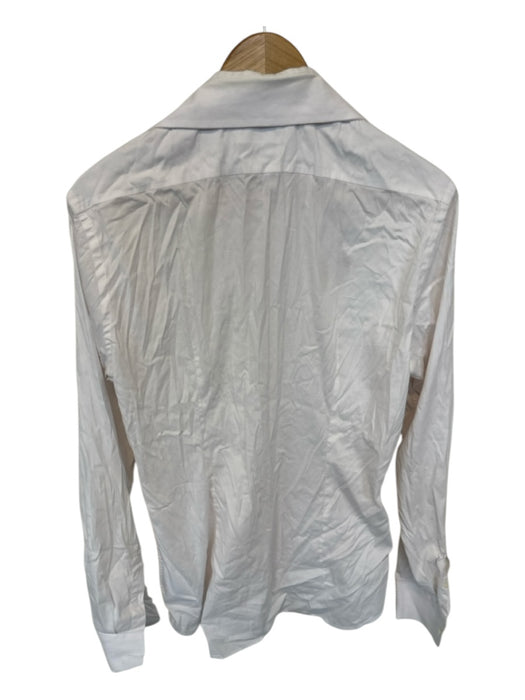 Prada Size 15 3/4 White Cotton Blend Solid Button Down Men's Shirt 15 3/4