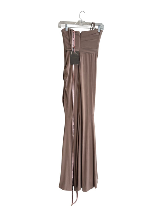 House of CB Size S Brown Polyester Strapless Corset Gathered Sides Dress Brown / S