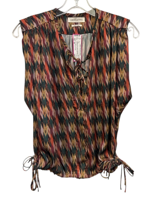 Isabel Marant Etoile Size 38 Orange, Red, Green Polyester Sleeveless Top Orange, Red, Green / 38