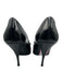Prada Shoe Size 37 Black Patent Leather Square Peep Toe Bow Detail Ribbon Pumps Black / 37