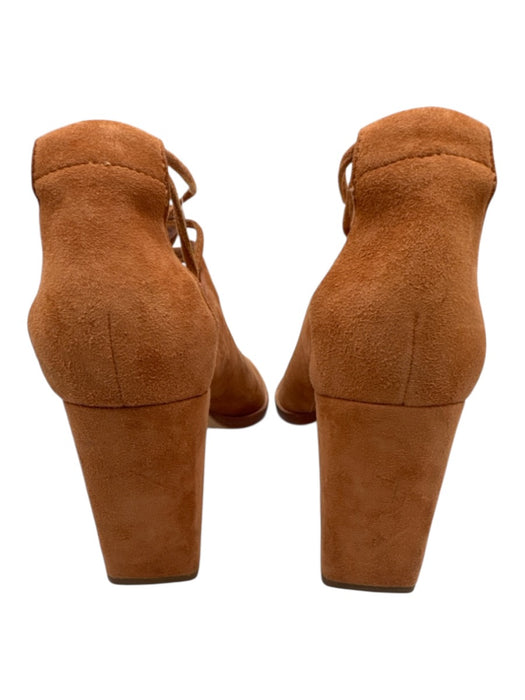 Loeffler Randall Shoe Size 7 Rust Brown Leather open toe cage Lace Up Sandals Rust Brown / 7