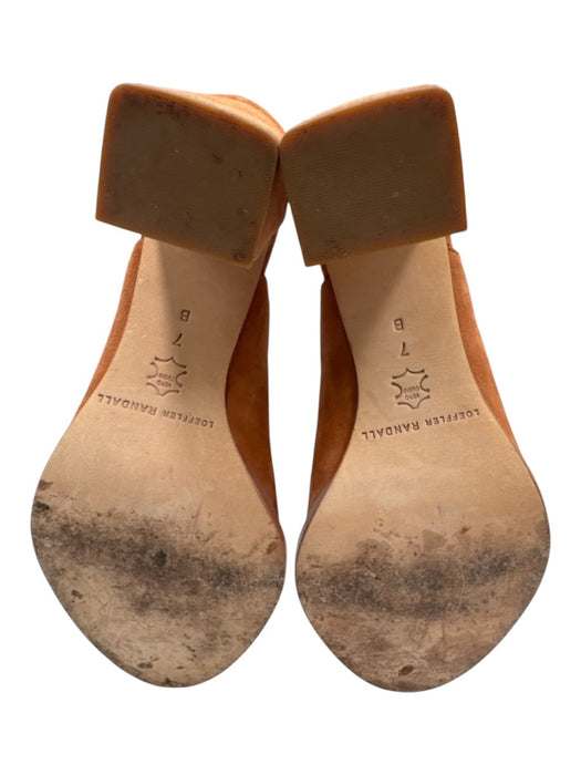 Loeffler Randall Shoe Size 7 Rust Brown Leather open toe cage Lace Up Sandals Rust Brown / 7