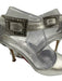 Manolo Blahnik Shoe Size 37.5 Silver Leather Ankle Strap Crystals Buckle Sandals Silver / 37.5