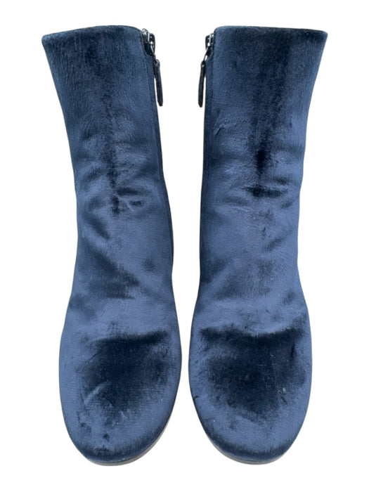 Balenciaga Shoe Size 36.5 Dark Blue Velvet Block Heel Almond Toe Ankle Booties Dark Blue / 36.5