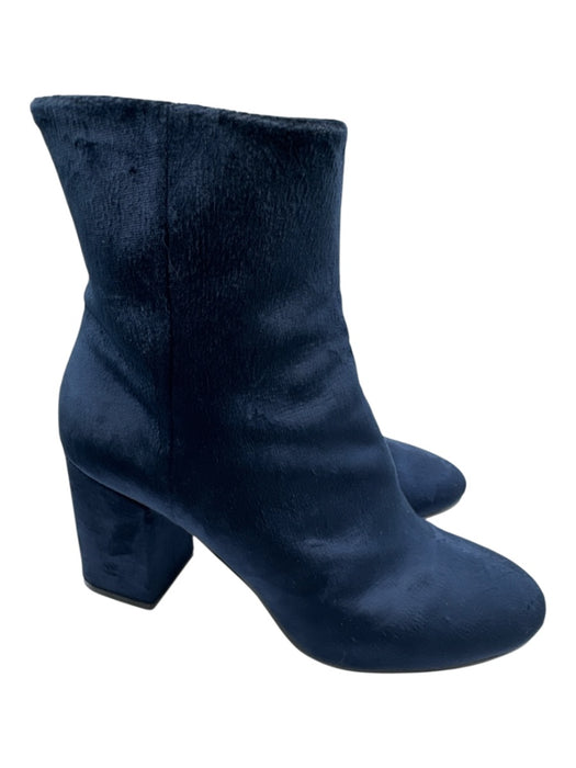 Balenciaga Shoe Size 36.5 Dark Blue Velvet Block Heel Almond Toe Ankle Booties Dark Blue / 36.5