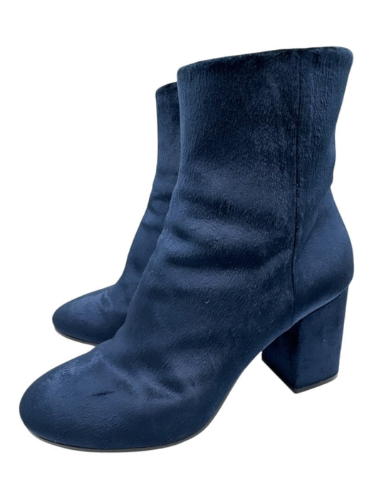 Balenciaga Shoe Size 36.5 Dark Blue Velvet Block Heel Almond Toe Ankle Booties Dark Blue / 36.5